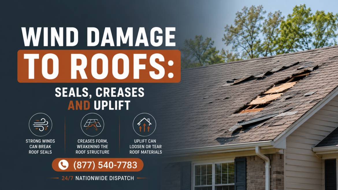 Wind Damage to Roofs: Seals, Creases, and Uplift