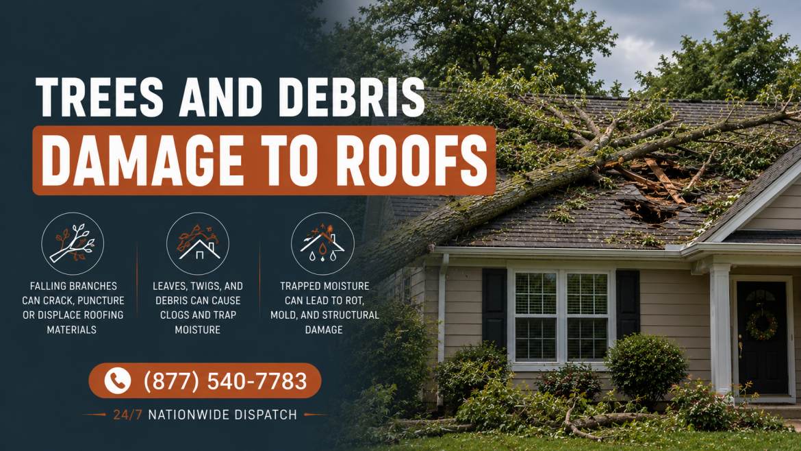 Tree and Debris Damage to Roofs