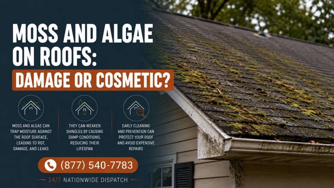 Moss and Algae on Roofs: Damage or Cosmetic?