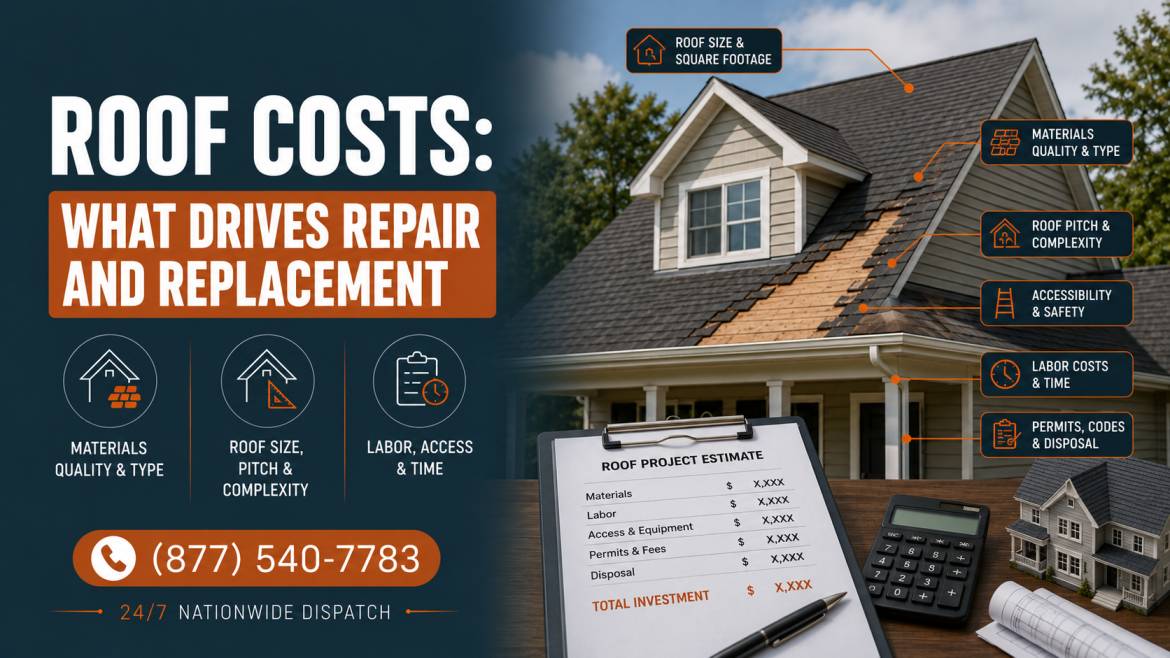 Roof Costs: What Drives Repair and Replacement?