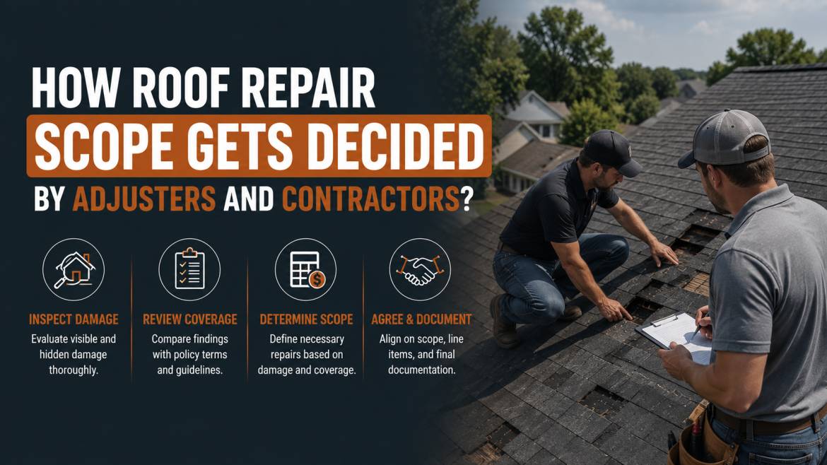 How Roof Repair Scope Gets Decided by Adjusters and Contractors?