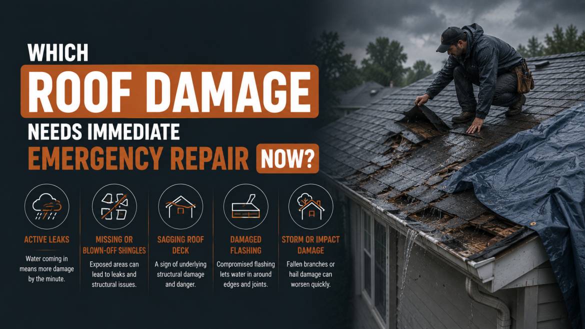 Which Roof Damage Needs Immediate Emergency Repair Now?