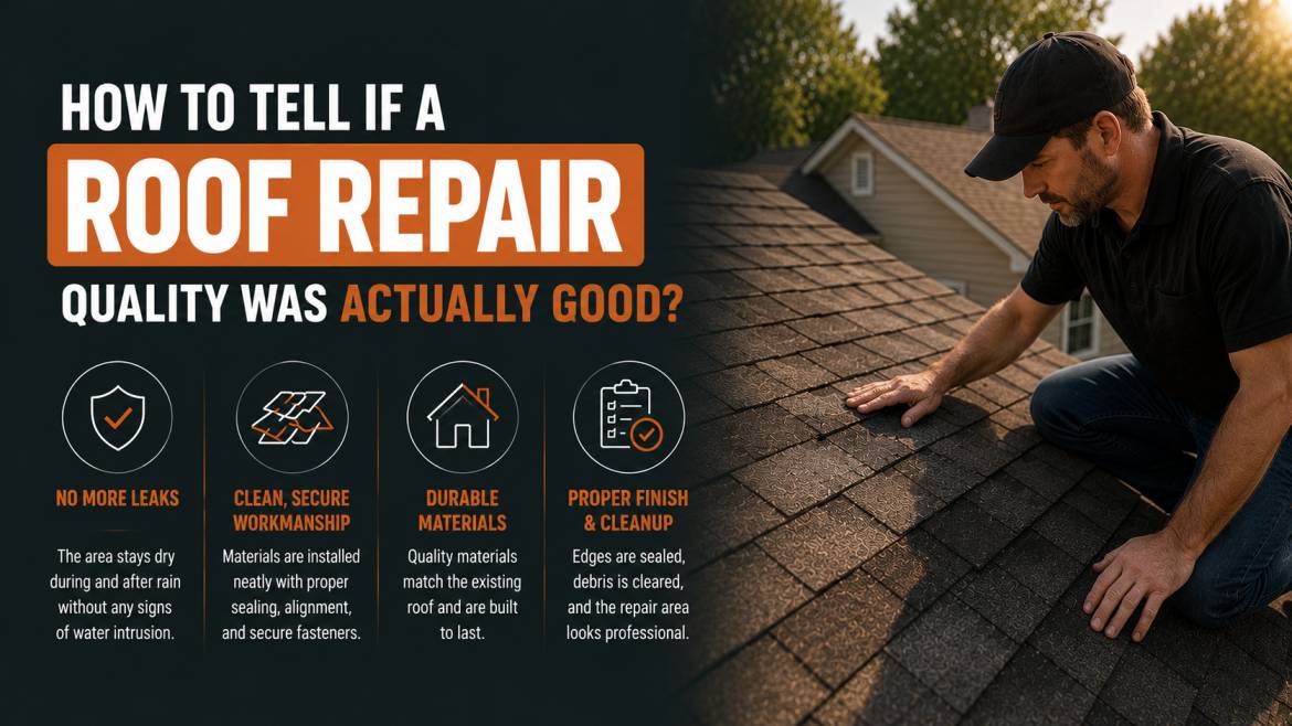 How to Tell if a Roof Repair Was Actually Done Correctly?