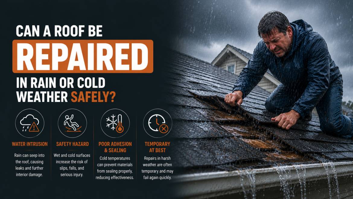 Can a Roof Be Repaired in Rain or Cold Weather Safely?